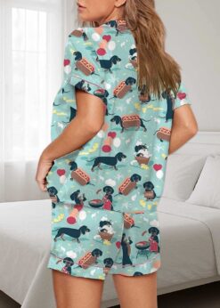Dachshund Hot Dogs Pajama Set For Women