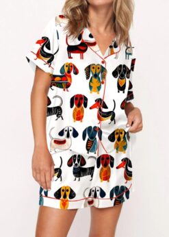Dachshund Modern Satin Pajama Set For Women