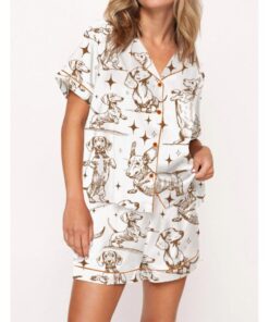 Dachshund Mom Satin Pajama Set For Women