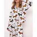 Dachshund Satin Pajama Set For Women