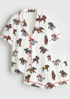 Derby Horse Racing Kentucky Derby 2025 Satin Pajama For Women