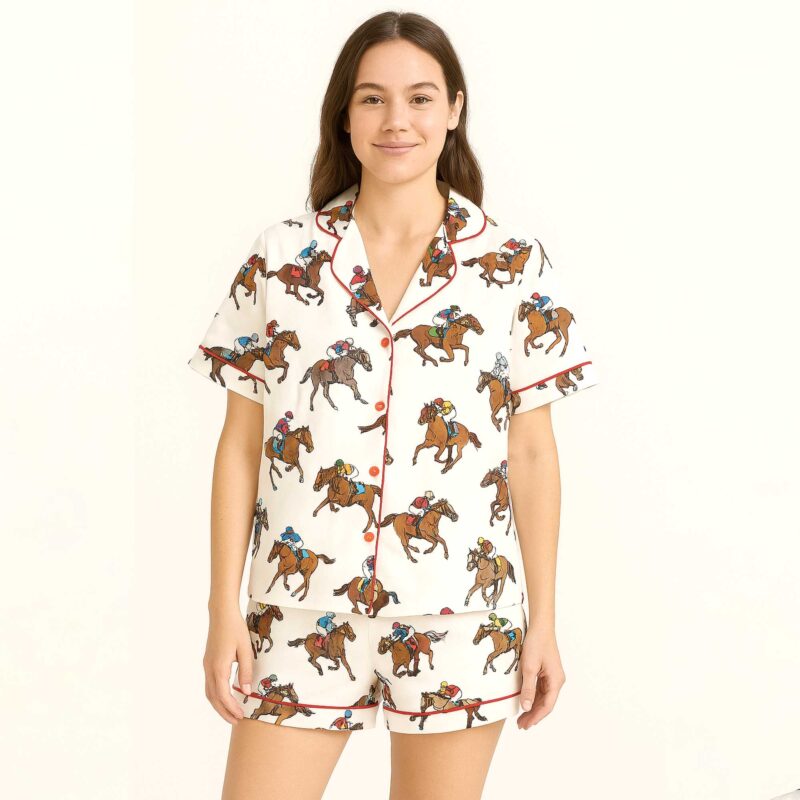 Derby Horse Racing Kentucky Derby 2025 Satin Pajama For Women - Image 2