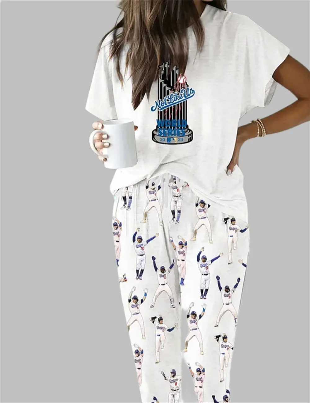 Dodgers Baseball Not Like Us Casual Pajama Set