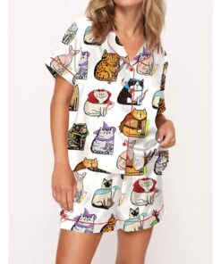 Dungeons And Cats DND Pajama Set For Women