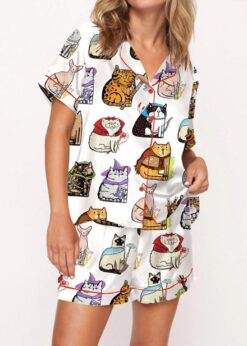 Dungeons And Cats DND Pajama Set For Women