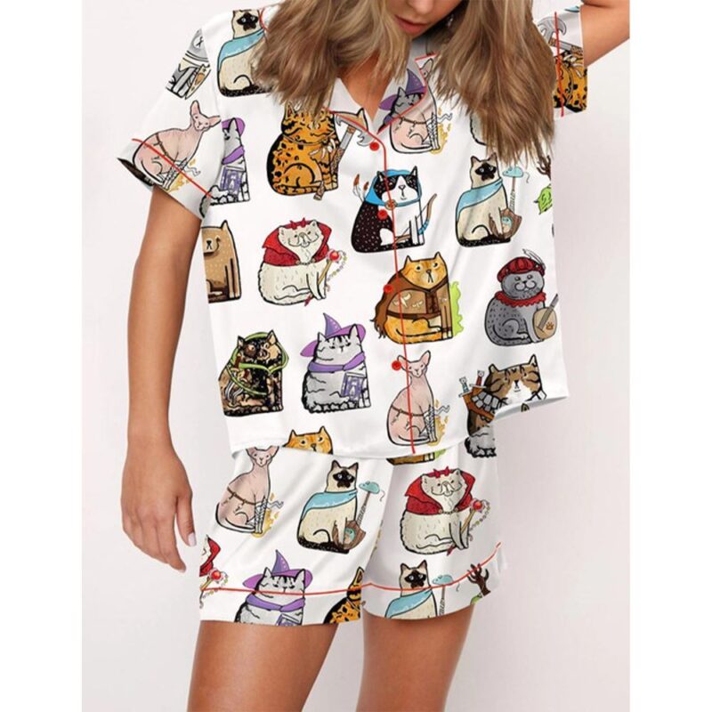 Dungeons And Cats DND Pajama Set For Women - Image 2