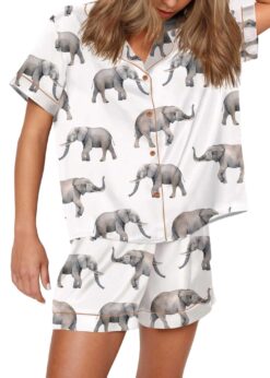 Elephant Satin Pajama Set For Women
