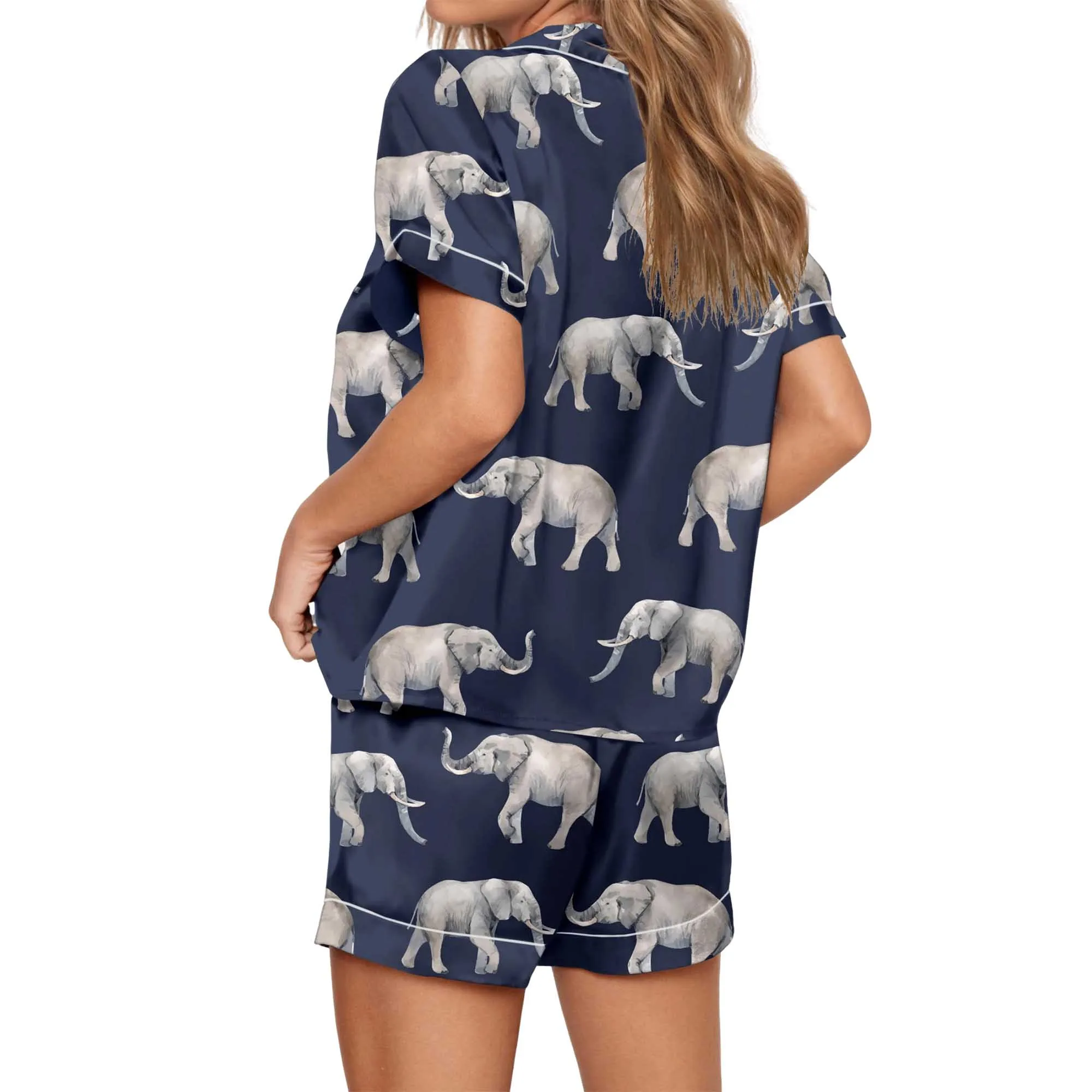 Elephant Satin Pajama Set For Women - Image 3