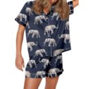 Elephant Satin Pajama Set For Women