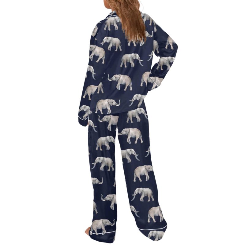 Elephant Satin Pajama Set For Women - Image 6