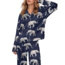 Elephant Satin Pajama Set For Women