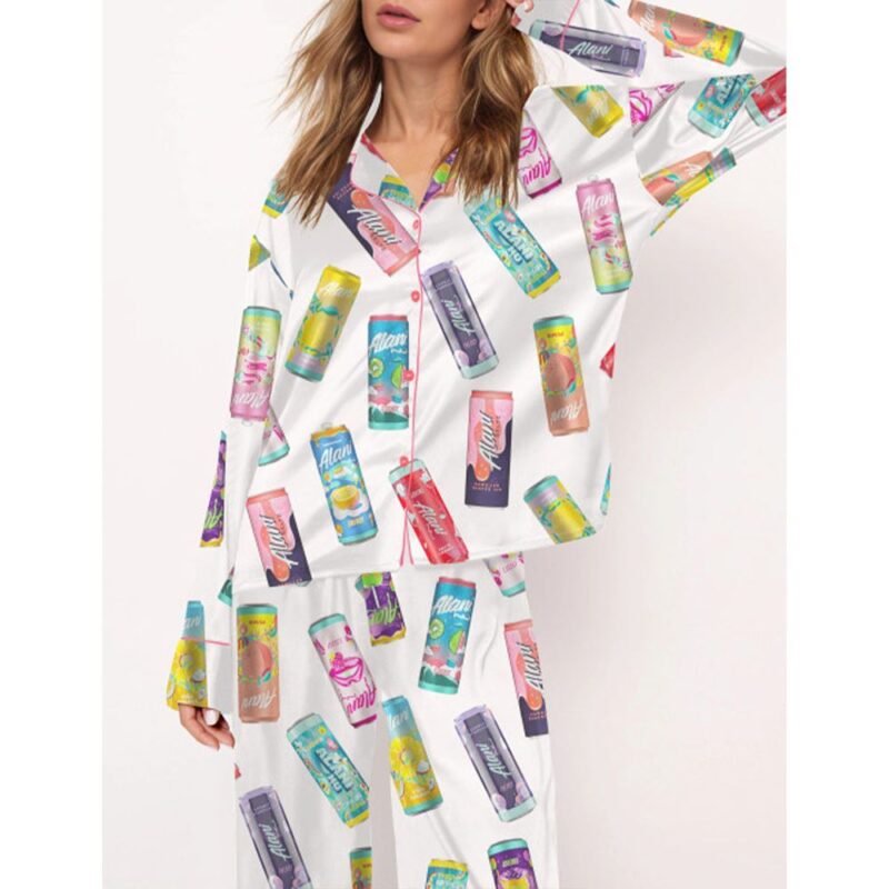 Energy Drinks Satin Pajama Set For Women - Image 3