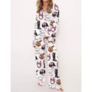Equestrian Bow Satin Pajama Set For Women