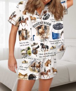 Equestrian Life Silky Satin Pajama Set For Women