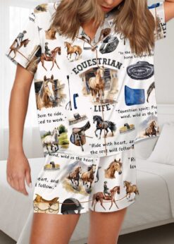 Equestrian Life Silky Satin Pajama Set For Women