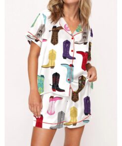 Eras Cowboy Boots Satin Pajama Set For Women