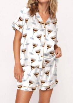 Espresso Martini Cocktail Pajama Set For Women