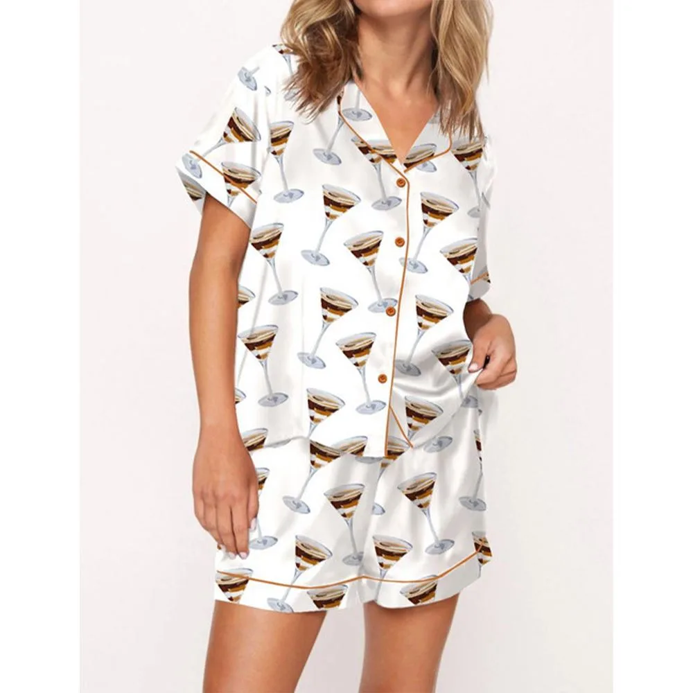 Espresso Martini Cocktail Pajama Set For Women