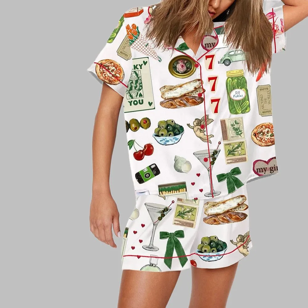 Espresso Martini Day Foods Luck You 777 Pajama Set - Image 2