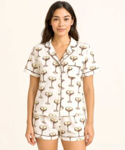 Espresso Martini Satin Pajama Set For Women