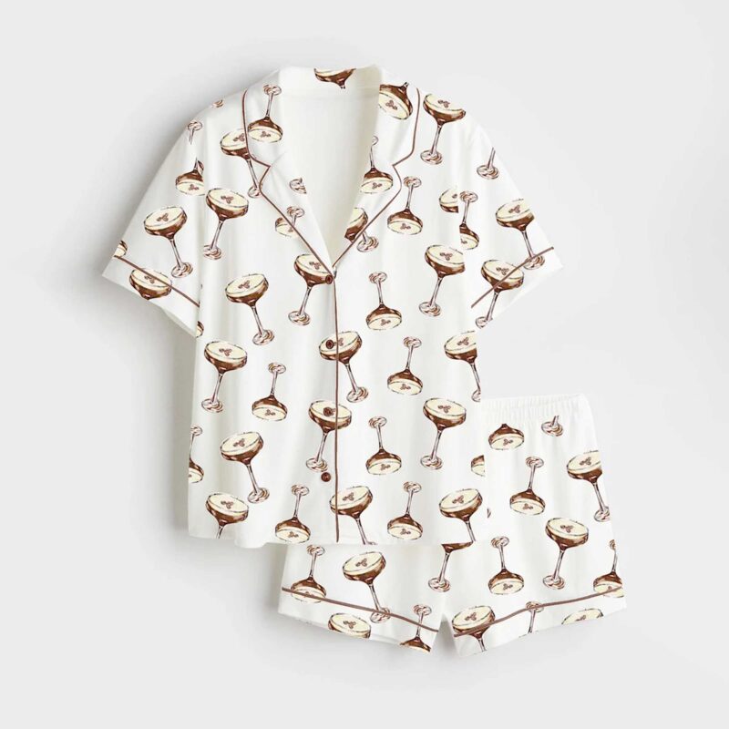 Espresso Martini Satin Pajama Set For Women - Image 2