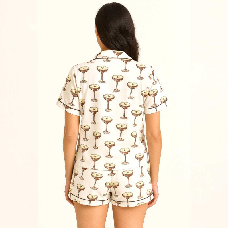 Espresso Martini Satin Pajama Set For Women - Image 3