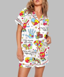 Everyone Communicates Differently Autism Month Pajama Set