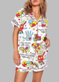 Everyone Communicates Differently Autism Month Pajama Set