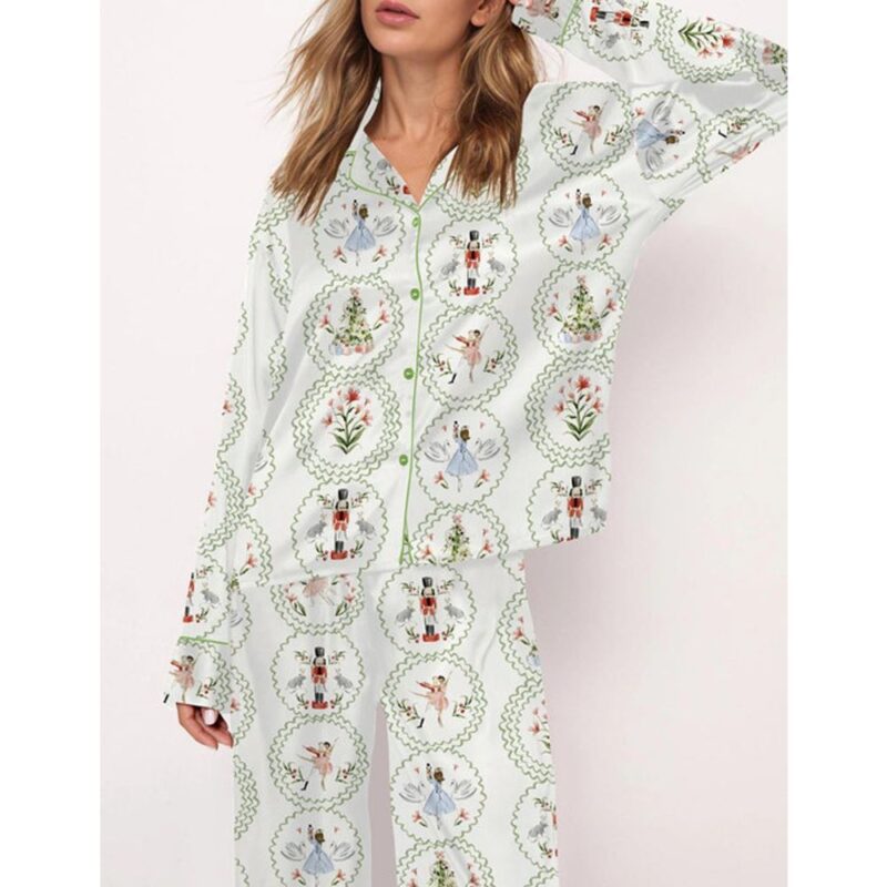 Fancy Nutcracker Satin Pajama Set For Women - Image 3