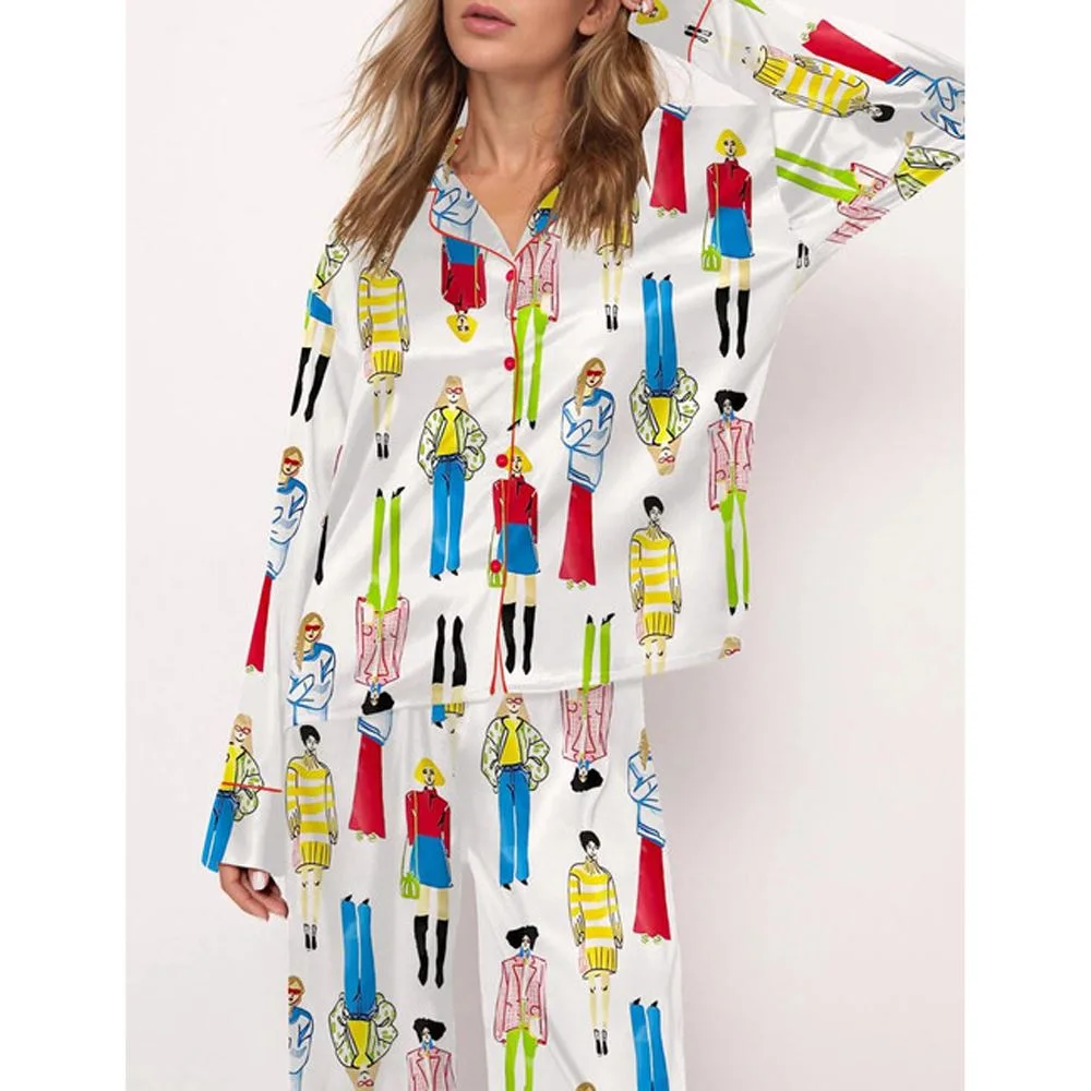 Fashion Girl Satin Pajama Set For Women
