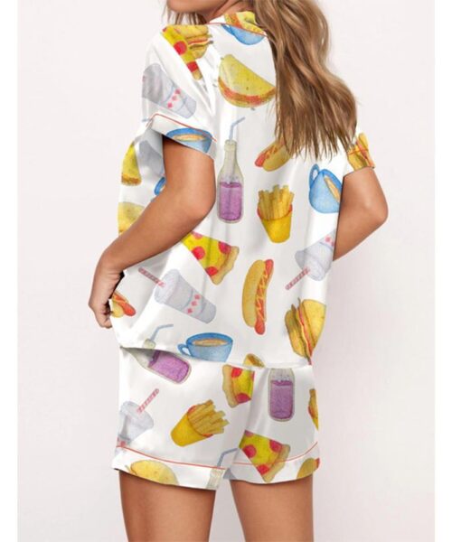 Fast Food Satin Pajama Set For Women
