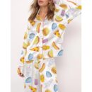 Fast Food Satin Pajama Set For Women