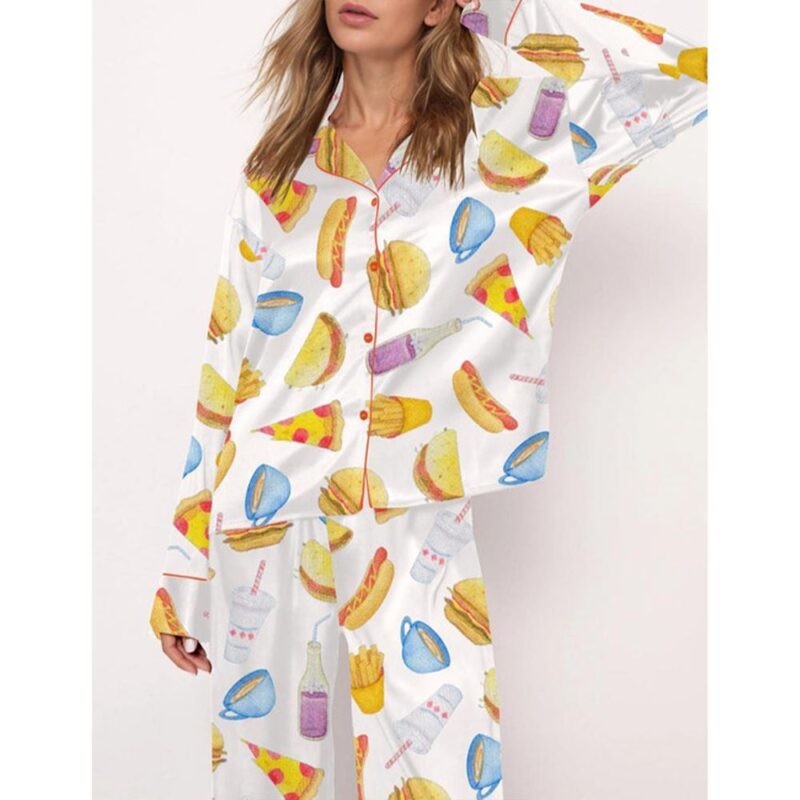 Fast Food Satin Pajama Set For Women - Image 2