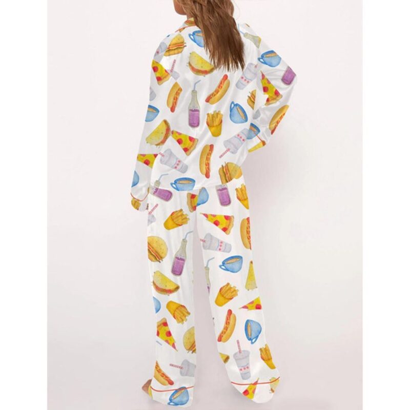 Fast Food Satin Pajama Set For Women - Image 3