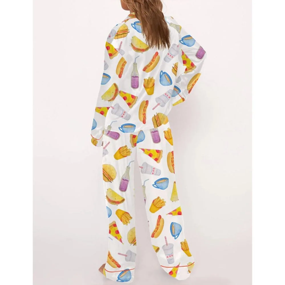 Fast Food Satin Pajama Set For Women - Image 3