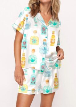 Fiesta Tequila Satin Pajama Set For Women