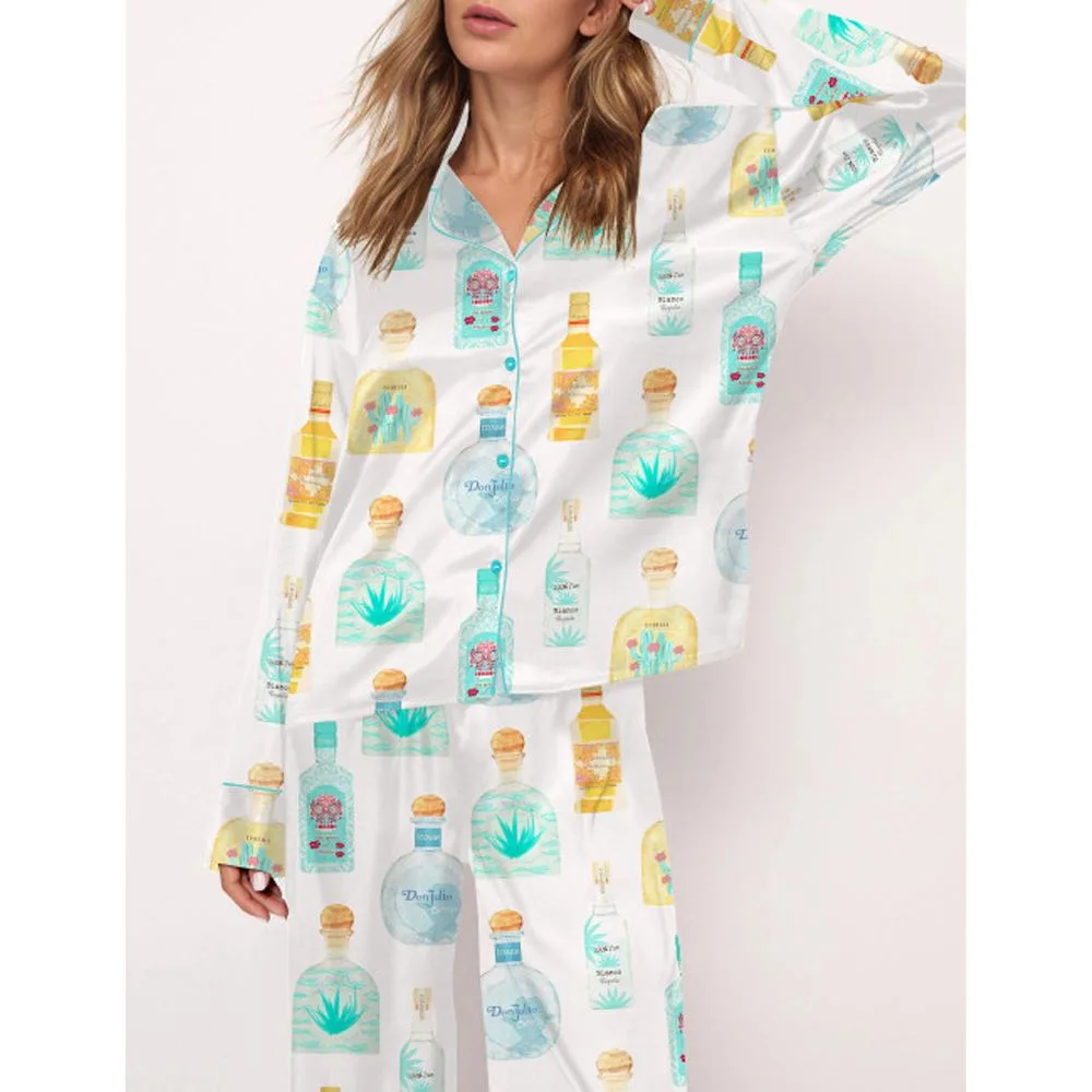 Fiesta Tequila Satin Pajama Set For Women - Image 2