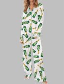 Floral Champagne Bottle Pajama Set