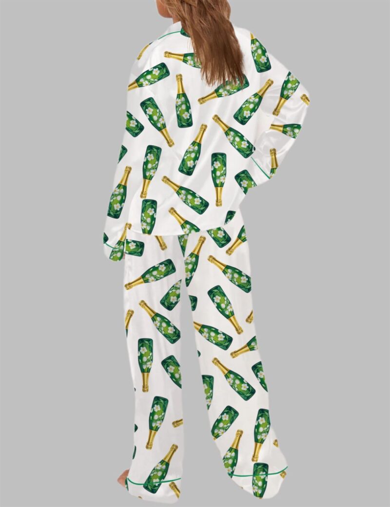 Floral Champagne Bottle Pajama Set - Image 3