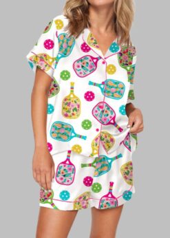 Floral Pickleball Pajama Set For Women