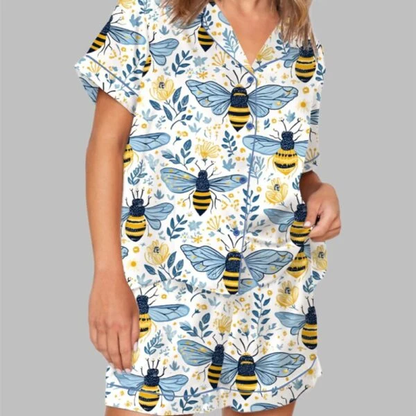 Flowers And Bees Pajama Set