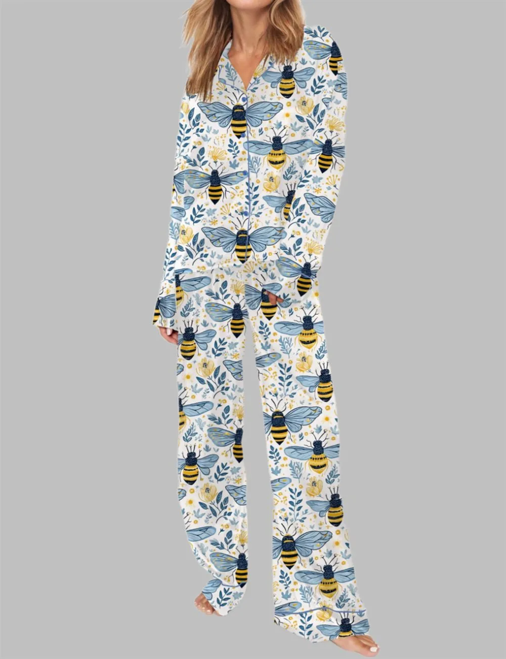 Flowers And Bees Pajama Set - Image 2