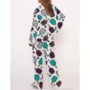 Flowers Pickleball Satin Pajama Set For Women