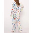 Food And Drinks Satin Pajama Set For Women