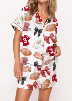 Football Satin Pajama Set For Women