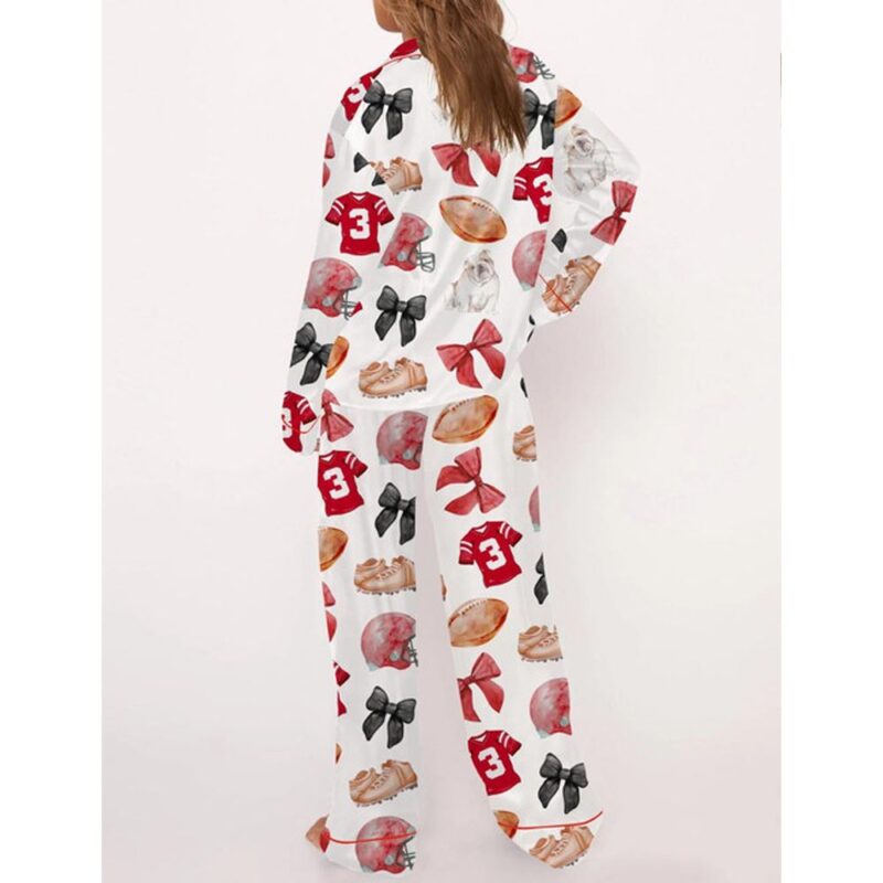 Football Satin Pajama Set For Women - Image 3