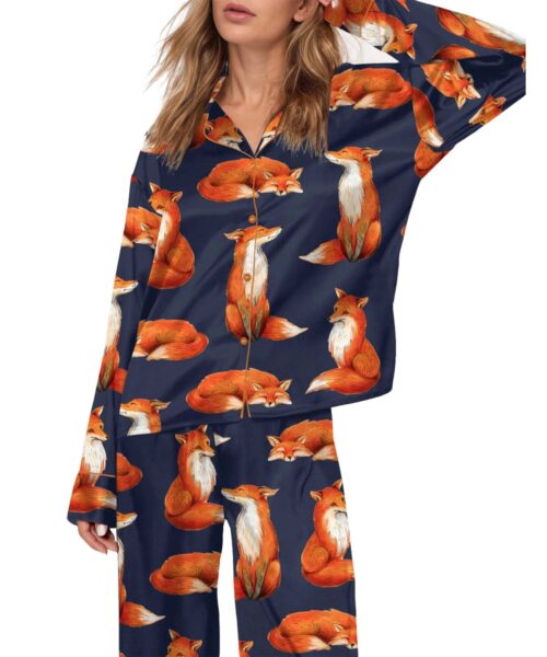 Fox Satin Pajama Set For Women