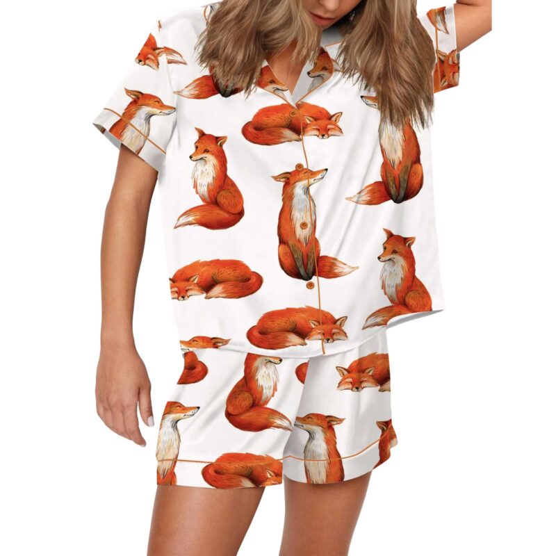 Fox Satin Pajama Set For Women - Image 3