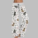 French Bulldog Hearts Contrast Wide Leg Pants For Women