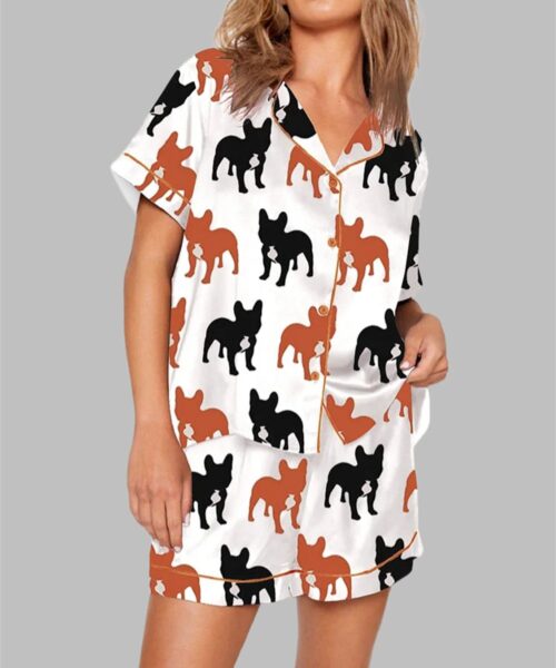 Frenchie Short Sleeve Pajama Set